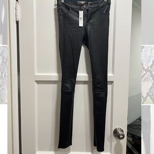 Alice and Olivia blue leather pants 0 nwt